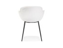 Chaise avec accoudoirs RACHEL en tissu bouclé blanc