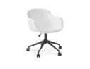 AC04060WHBL 5404028331927 Chaise de bureau pivotante VIVIANE en tissu bouclé blanc sur roulettes