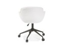Chaise de bureau pivotante VIVIANE en tissu bouclé blanc sur roulettes