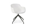 AC04070WHBL 5404028331941 Chaise pivotante avec accoudoirs NOCTURN en tissu bouclé blanc et métal noir