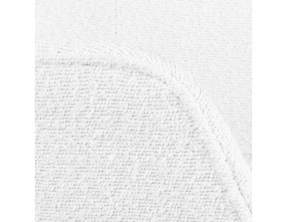 Chaise à accoudoirs style scandinave DESMA en tissu bouclé blanc et bois naturel
