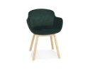 AC04130GENA 5404028332849 Chaise avec accoudoirs FRIDA en velours vert et pieds en bois naturel