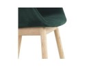 Chaise avec accoudoirs FRIDA en velours vert et pieds en bois naturel