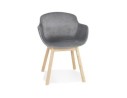 AC04140GRNA 5404028332863 Chaise avec accoudoirs FRIDA en velours gris et pieds en bois naturel