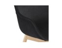 Chaise avec accoudoirs FRIDA en velours noir et pieds en bois naturel