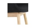Chaise avec accoudoirs FRIDA en velours noir et pieds en bois naturel