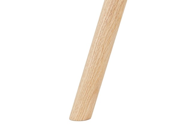 Chaise avec accoudoirs LAMBIC en tissu gris clair et pieds en bois naturel