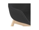 Chaise avec accoudoirs LAMBIC en tissu noir et pieds en bois naturel