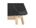 Chaise avec accoudoirs LAMBIC en tissu noir et pieds en bois naturel