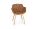 AC04190BRNA 5404028332962 Chaise avec accoudoirs RUPERT en microfibre brune et pieds en bois naturel