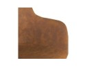 Chaise avec accoudoirs RUPERT en microfibre brune et pieds en bois naturel