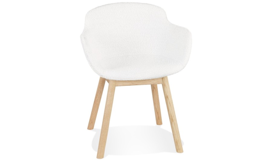 AC04200WHNA 5404028332986 Chaise avec accoudoirs MOUTOU en tissu mouton blanc et pieds en bois naturel AC04200WHNA 5404028332986 Chaise avec accoudoirs MOUTOU en tissu mouton blanc et pieds en bois naturel