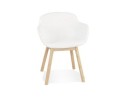AC04200WHNA 5404028332986 Chaise avec accoudoirs MOUTOU en tissu mouton blanc et pieds en bois naturel