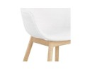 Chaise avec accoudoirs MOUTOU en tissu mouton blanc et pieds en bois naturel