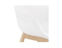 Chaise avec accoudoirs MOUTOU en tissu mouton blanc et pieds en bois naturel