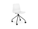CH05070WHBL 5404028347973 Chaise design de bureau EVORA blanche sur roulettes