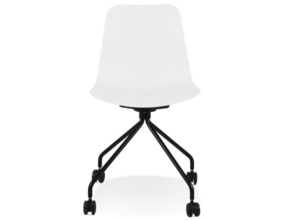 Chaise design de bureau EVORA blanche sur roulettes