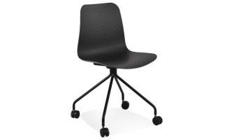 CH05080BLBL 5404028347997 Chaise design de bureau EVORA noire sur roulettes
