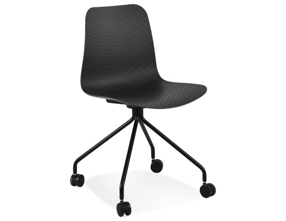 CH05080BLBL 5404028347997 Chaise design de bureau EVORA noire sur roulettes