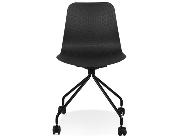 Chaise design de bureau EVORA noire sur roulettes