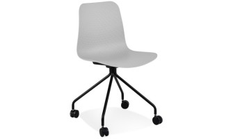 CH05090GRBL 5404028348017 Chaise design de bureau EVORA grise sur roulettes