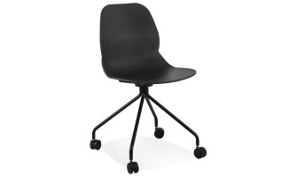CH05100BLBL 5404028348031 Chaise de bureau NADIA noire sur roulettes