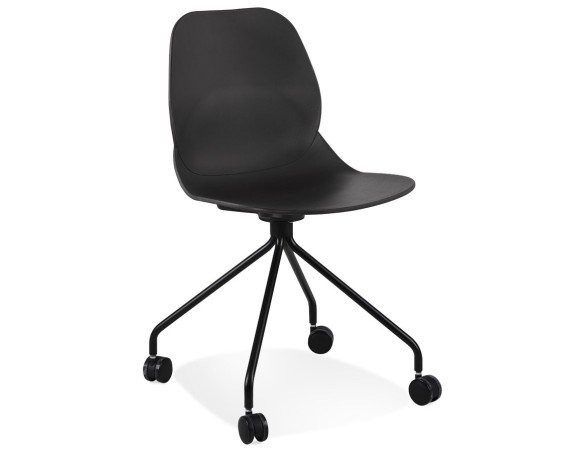 CH05100BLBL 5404028348031 Chaise de bureau NADIA noire sur roulettes