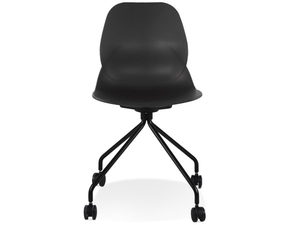 Chaise de bureau NADIA noire sur roulettes