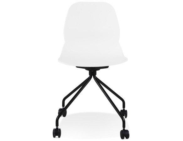 Chaise de bureau NADIA blanche sur roulettes