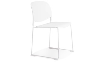 CH05390WH 5404028352854 Chaise PILA blanche avec assise plastique et structure métal