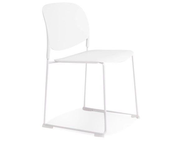 CH05390WH 5404028352854 Chaise PILA blanche avec assise plastique et structure métal