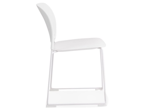 Chaise PILA blanche avec assise plastique et structure métal