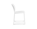 Chaise PILA blanche avec assise plastique et structure métal