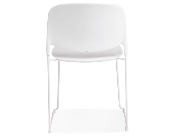 Chaise PILA blanche avec assise plastique et structure métal