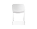 Chaise PILA blanche avec assise plastique et structure métal