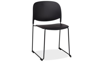 CH05400BL 5404028352878 Chaise PILA noire avec assise plastique et structure métal