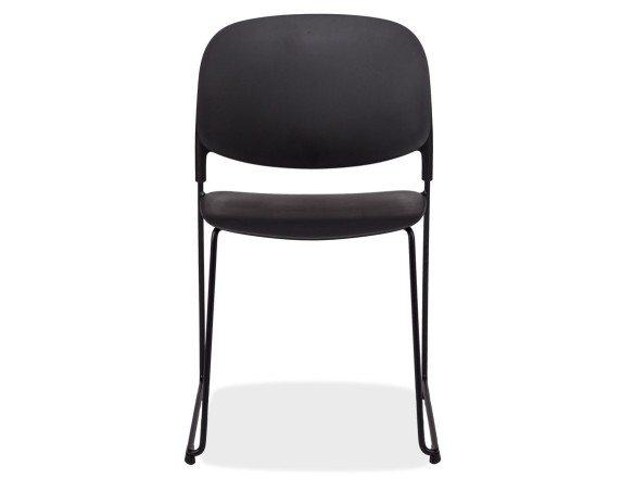 Chaise PILA noire avec assise plastique et structure métal