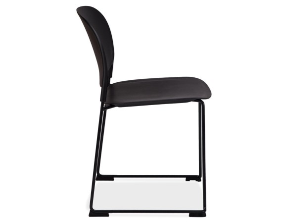 Chaise PILA noire avec assise plastique et structure métal