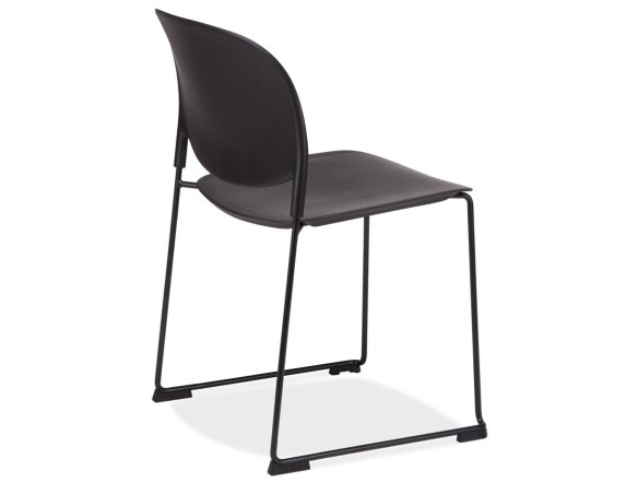 Chaise PILA noire avec assise plastique et structure métal
