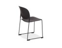 Chaise PILA noire avec assise plastique et structure métal