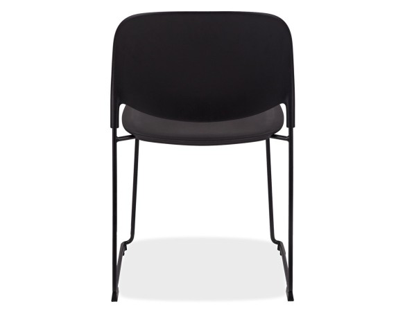 Chaise PILA noire avec assise plastique et structure métal