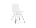 CH01680WHCH 5420072055657 Chaise design GAUDY blanche avec pied en métal chromé