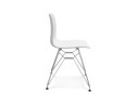 Chaise design GAUDY blanche avec pied en métal chromé