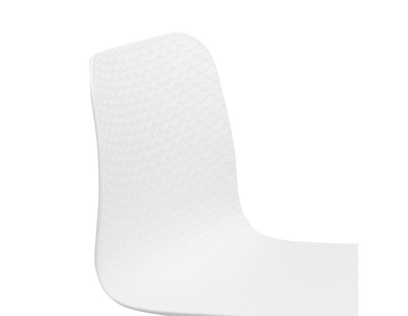 Chaise design GAUDY blanche avec pied en métal chromé