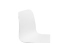 Chaise design GAUDY blanche avec pied en métal chromé