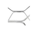 Chaise design GAUDY blanche avec pied en métal chromé