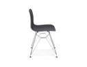Chaise design GAUDY noire avec pied en métal chromé