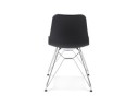 Chaise design GAUDY noire avec pied en métal chromé