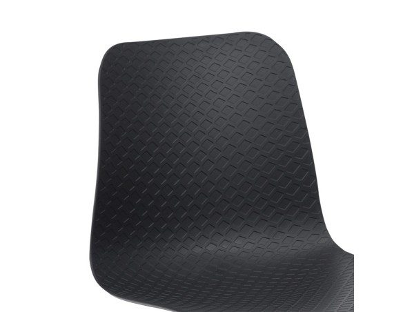 Chaise design GAUDY noire avec pied en métal chromé