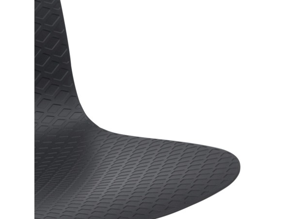 Chaise design GAUDY noire avec pied en métal chromé